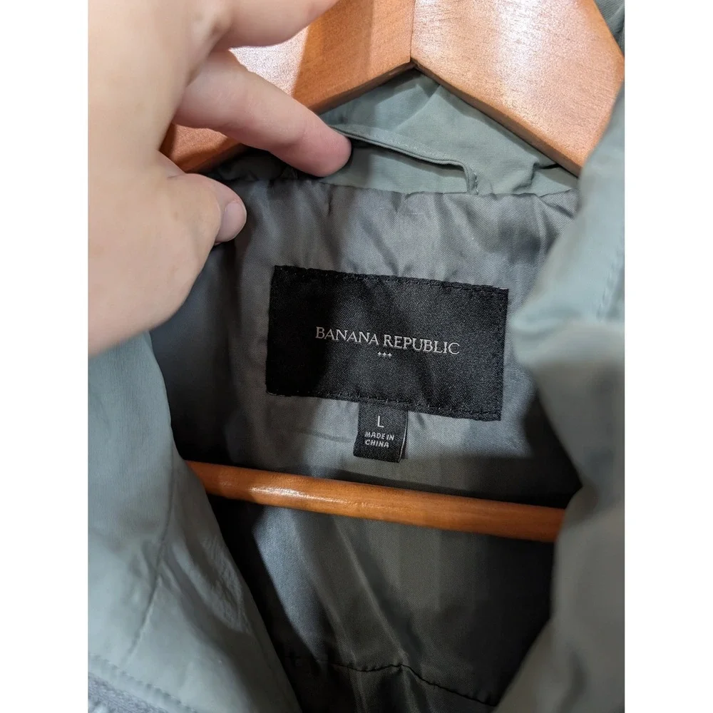 Banana Republic Mens Performance Vest Green Clay Quilted Full‎ Zip Puffer Large